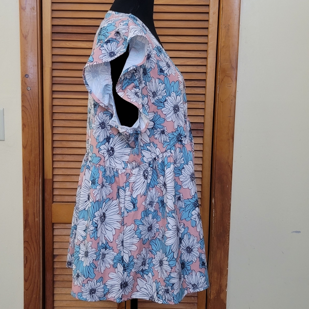 NWOT Floral Ruffle Sleeve Plus Size Top (2XL) - Picture 7 of 12